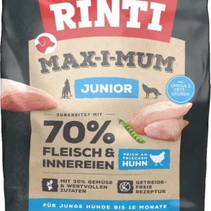 Rabatt Sparpaket 2 x 1 kg Rinti Max-i-Mum Junior Huhn Hunde Trockenfutter